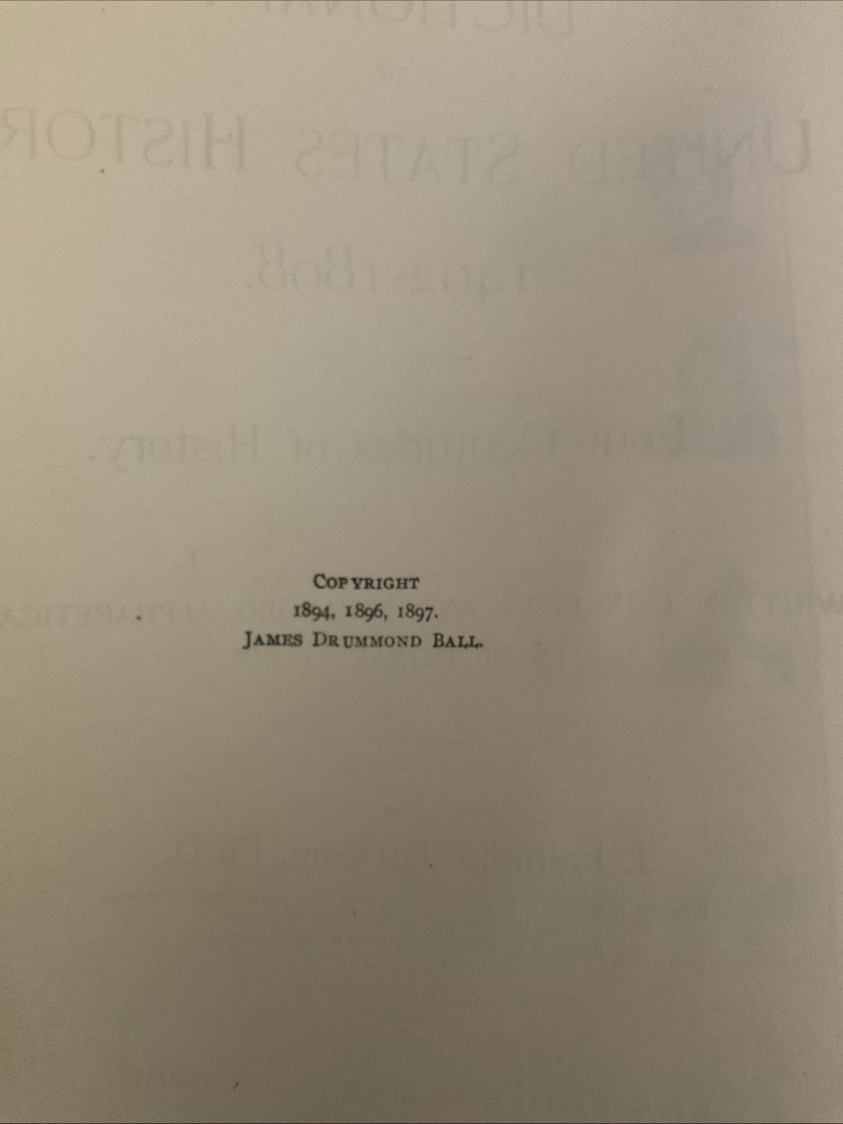 Dictionary of United States History 1492-1898 Jameson PhD, 25-A2879
