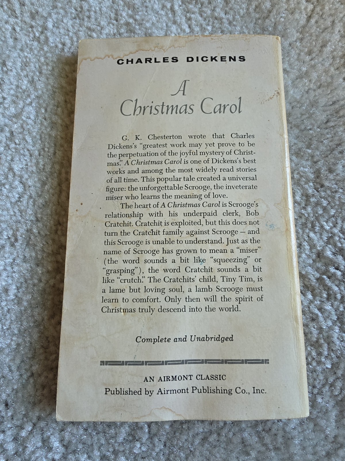 Vintage A Christmas Carol Charles Dickens October 1970 Airmont Published
