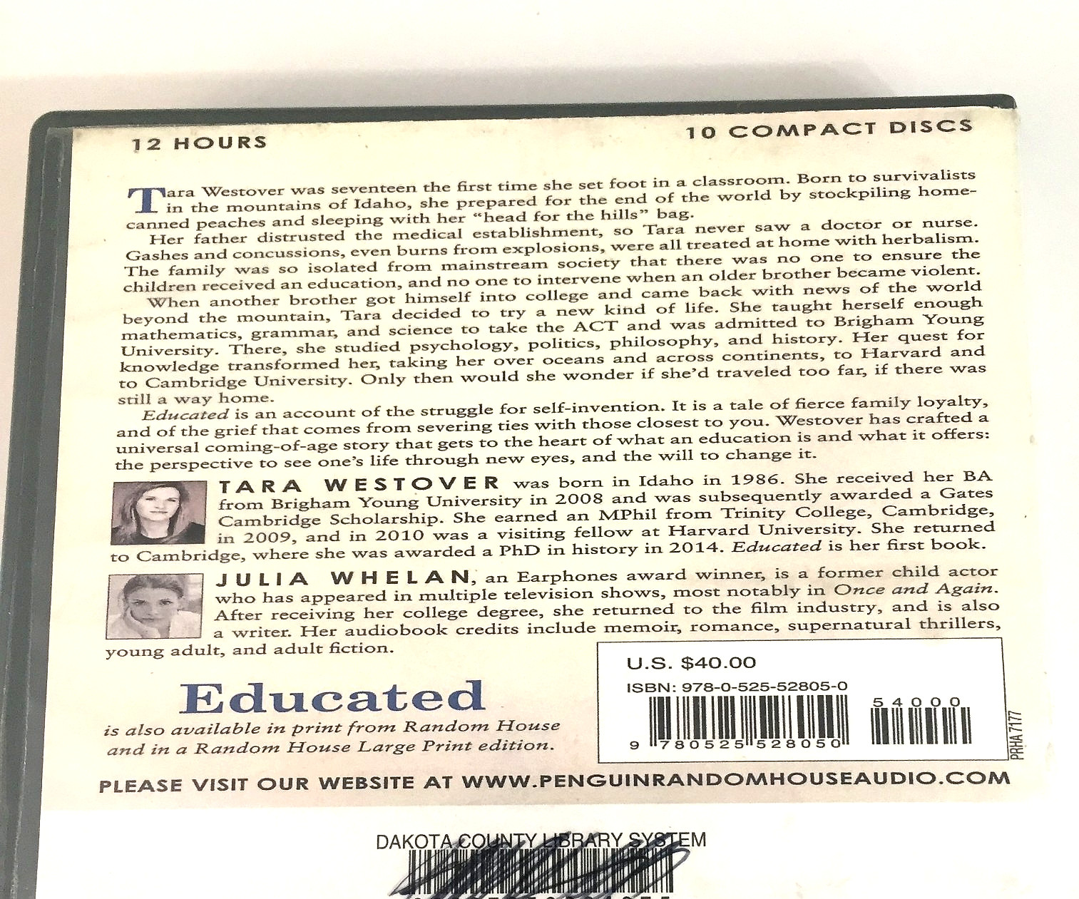 Educated A Memoir: Tara Westover Audio CD Ships Same Day With Tracking