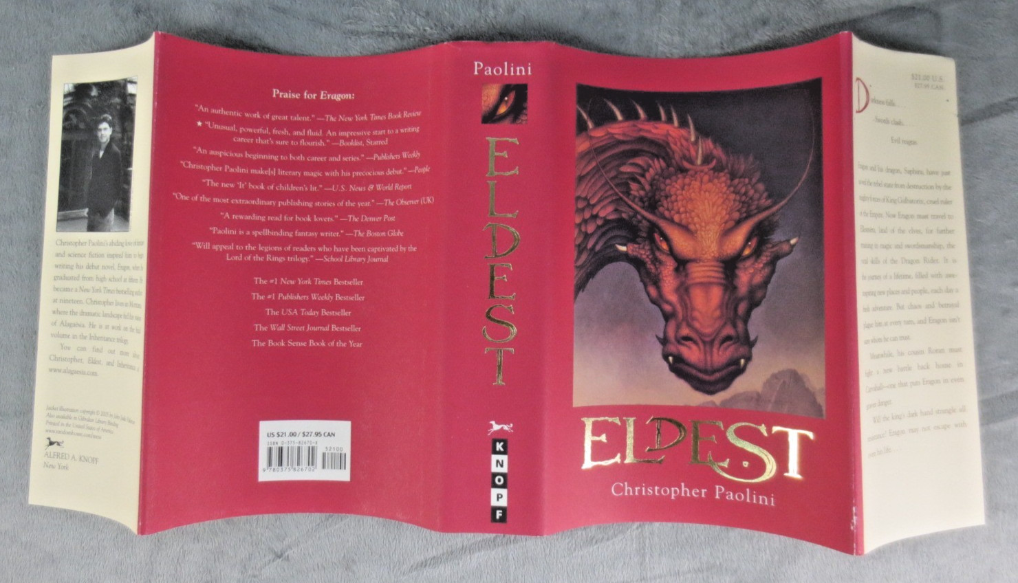 ELDEST by Christopher Paolini 1st Edition 1st Print SIGNED 2005 Hardcover NEW