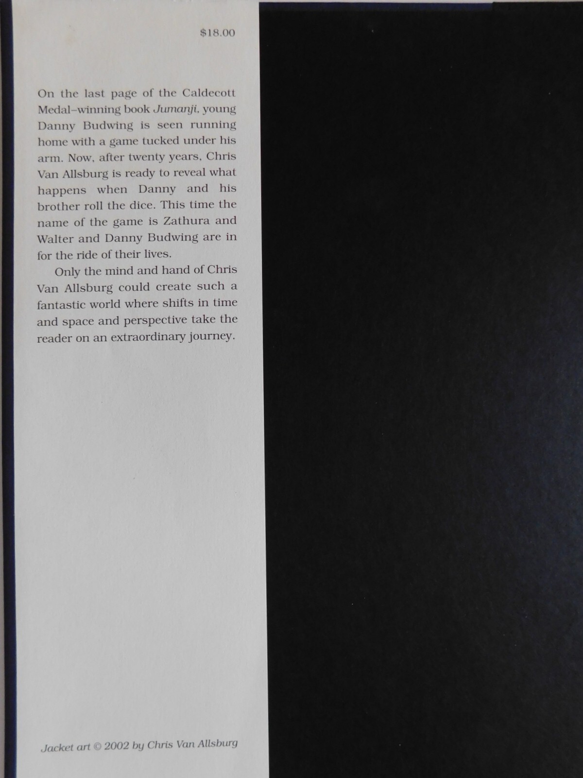 Zathura-A Space Adventure, Signed by Chris Van Allsburg 2002 1st Edition