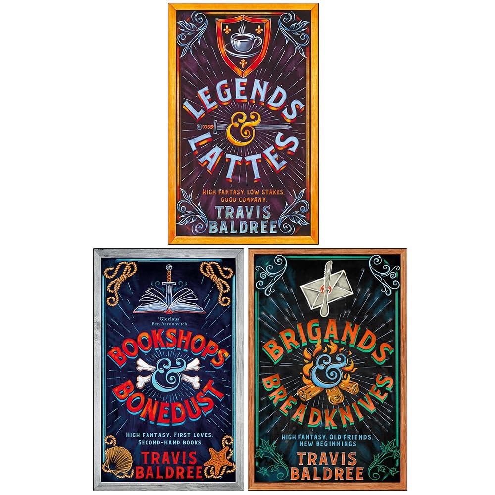 Travis Baldree Legends & Lattes Series 3 Books Collection Set Bookshops & Bonedu