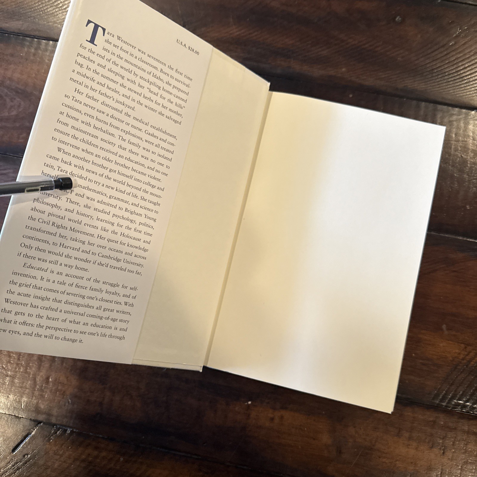 SIGNED Educated : A Memoir by Tara Westover (2018, Hardcover)