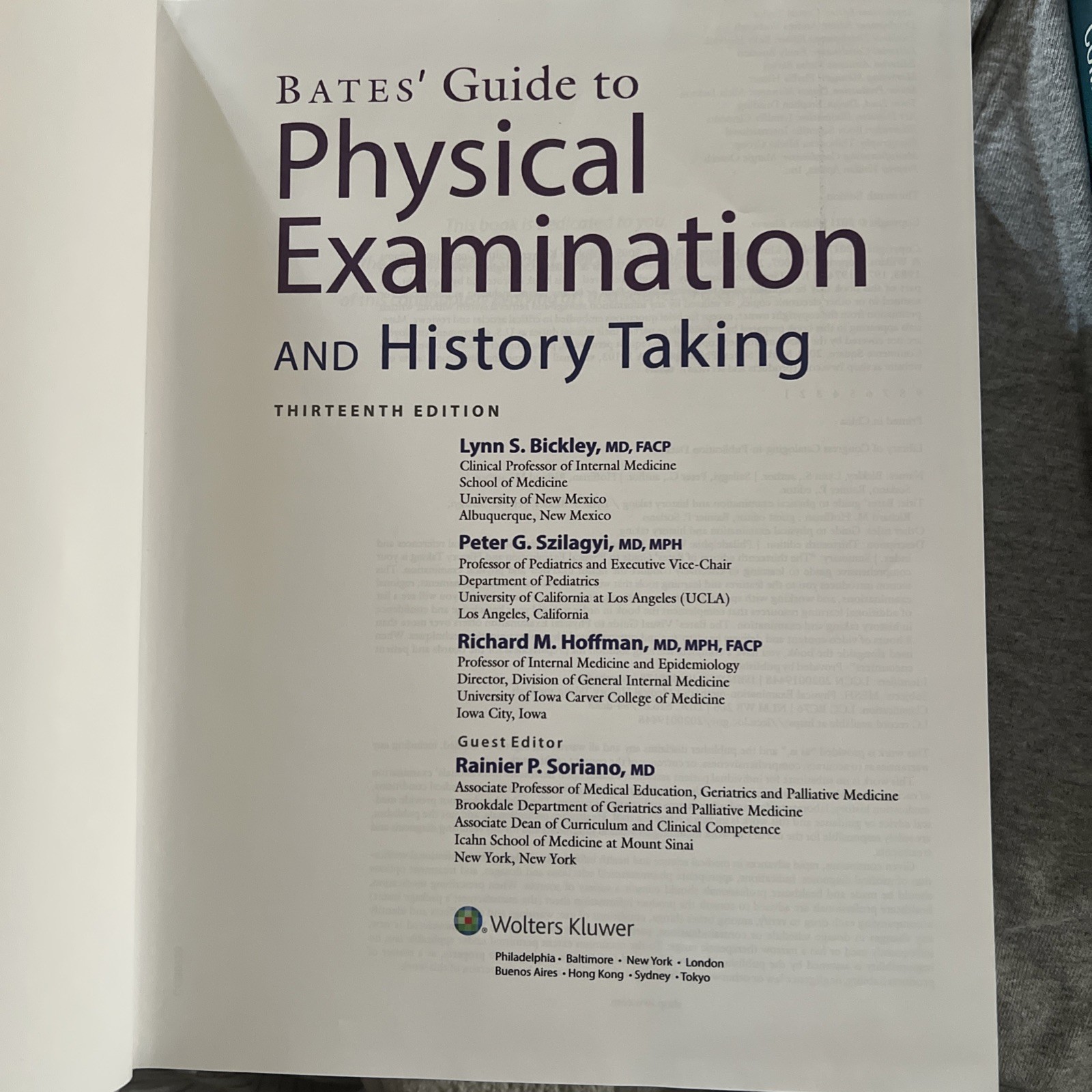 Bates’ Guide to Physical Examination and History Taking 13th Ed., 2021