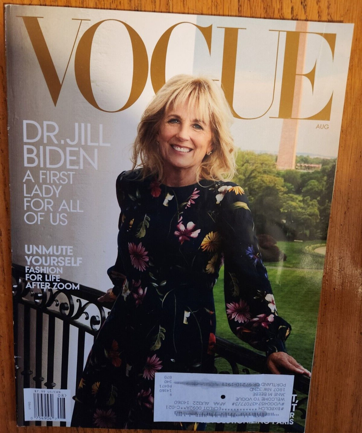 VOGUE MAGAZINE AUGUST 2021 DR. JILL BIDEN A FIRST LADY FOR ALL OF US