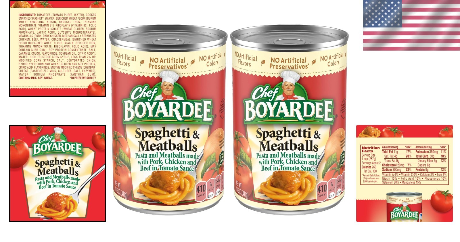 Delicious Spaghetti & Meatballs – 14.5 oz Can (Pack of 2) for Family Meals