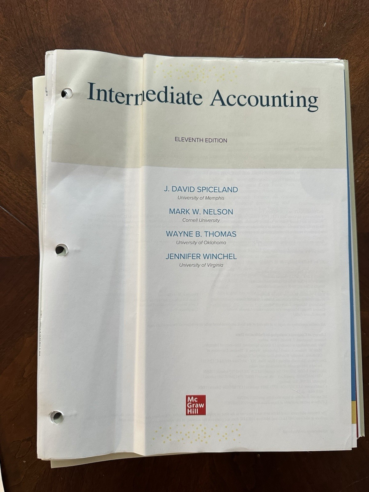 Intermediate Accounting McGraw Hill 11th Eleventh Edition Loose-Leaf Textbook