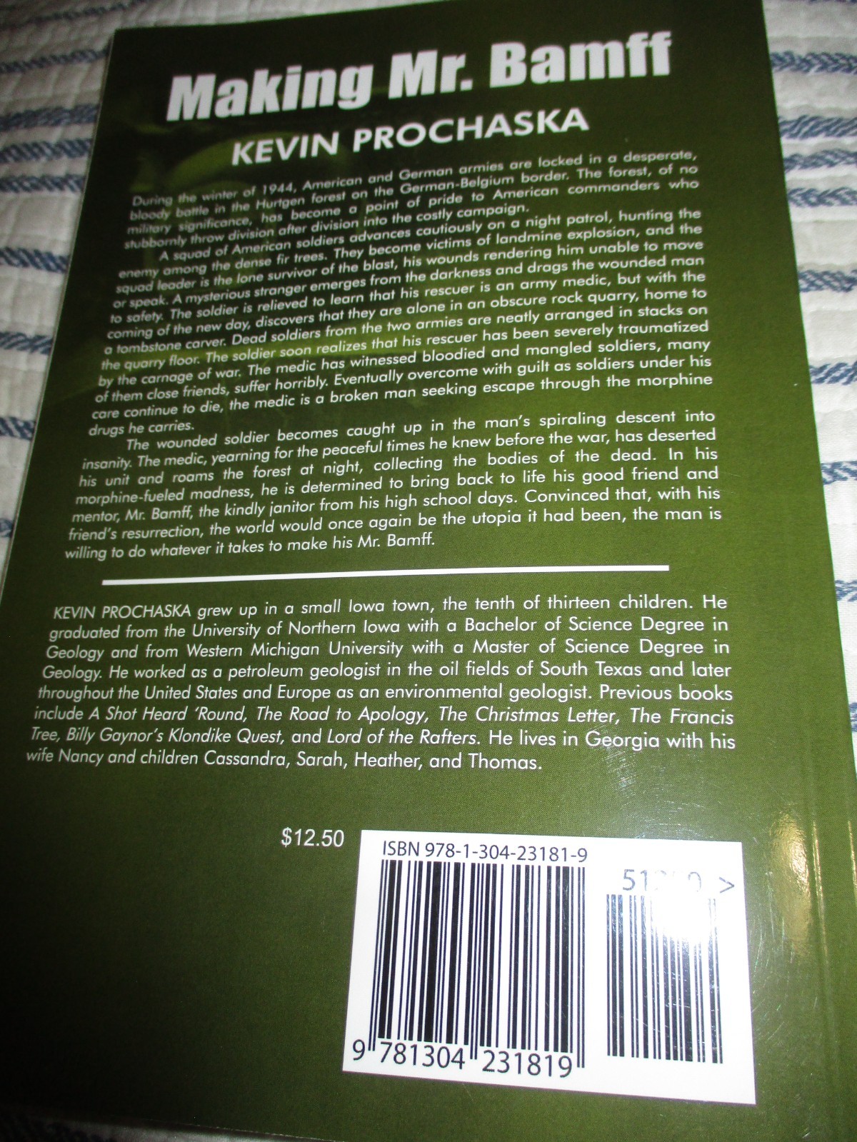 Making Mr. Bamff Kevin Prochaska Signed SC Book WWII Medic Germany