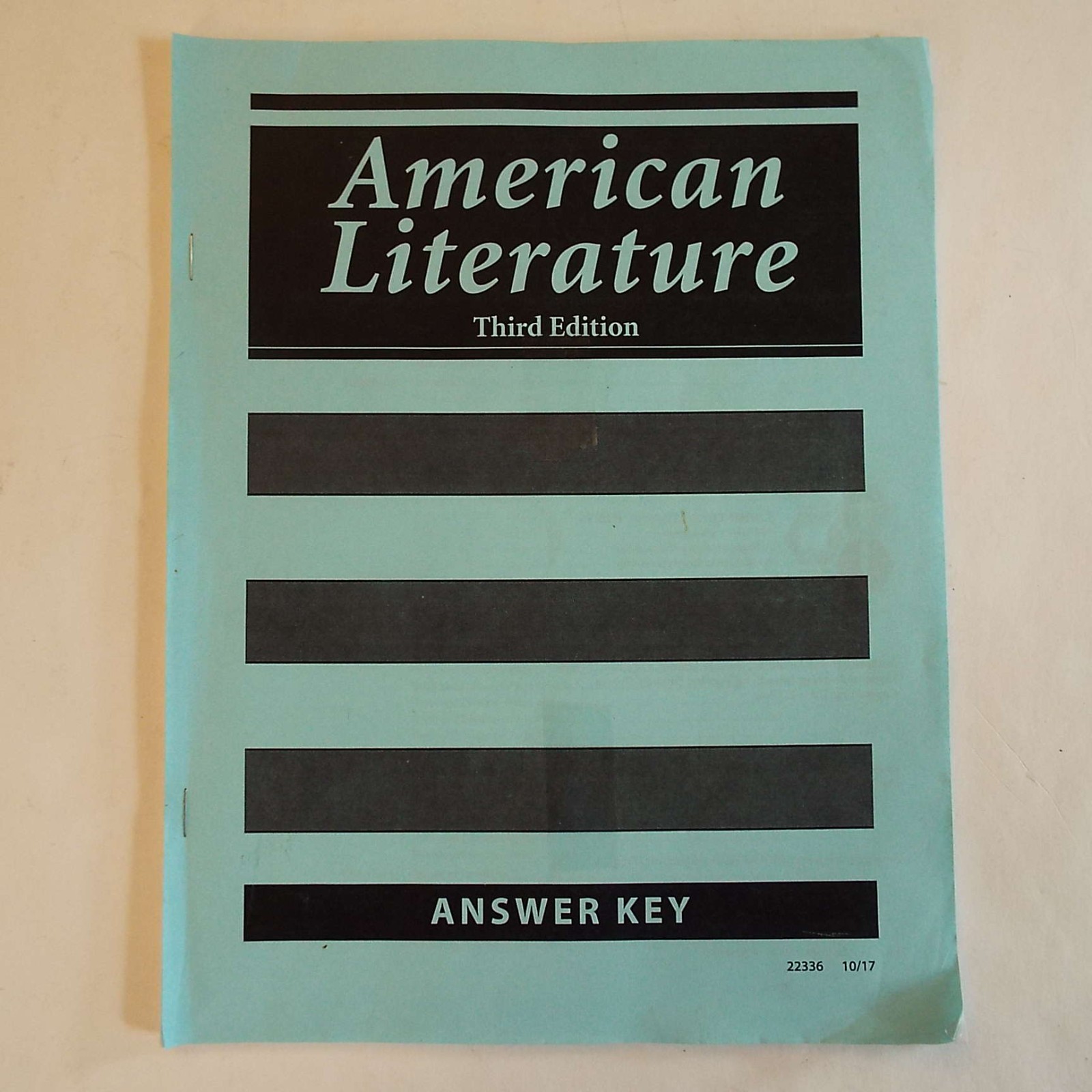 BJU Press American Literature Answer Key ONLY 3rd Edition