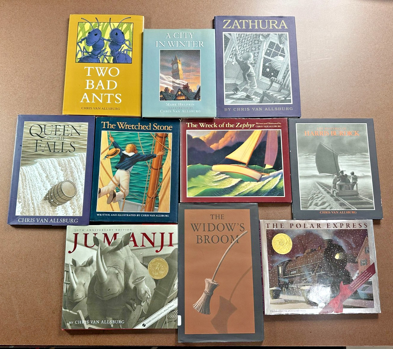 Lot 10 ALL Hardcover Chris Van Allsburg Picture Books Jumanji Zathura Zephyr V2