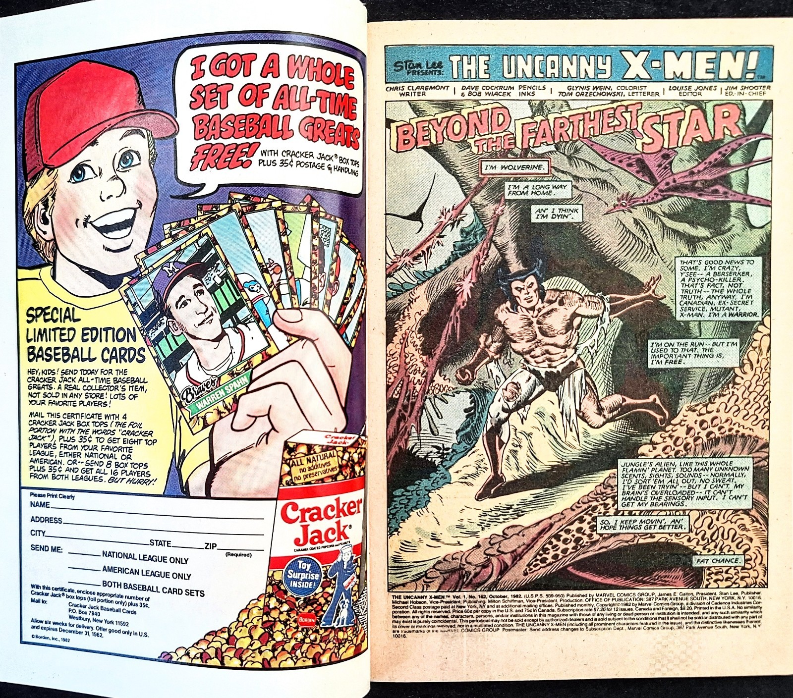 UNCANNY X-MEN #162 VF/NM WOLVERINE SOLO STORY COCKRUM ART MARVEL COMICS 1982