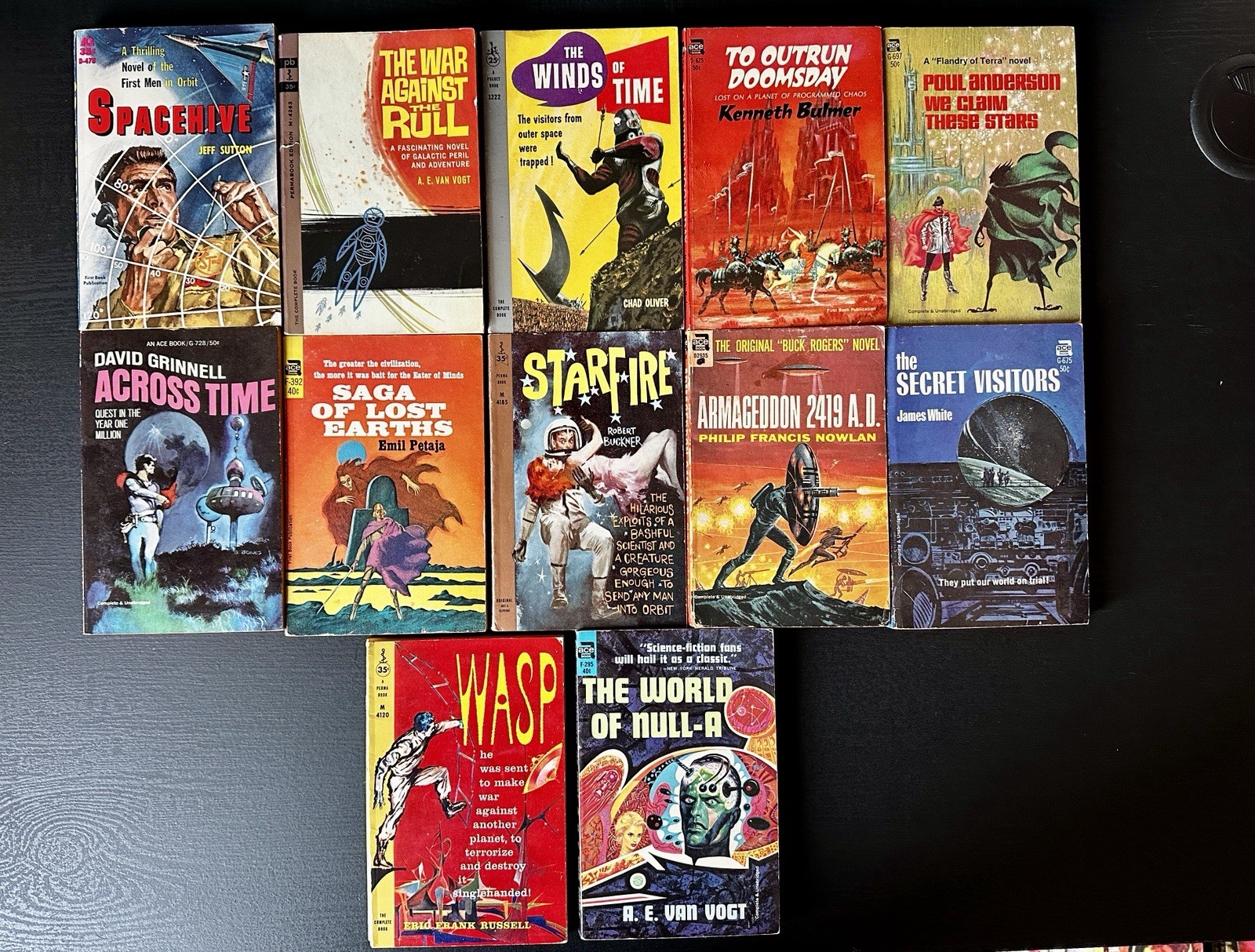 12 VINTAGE SCIENCE FICTION BOOKS, Russell – Van Vogt Poul Anderson & More