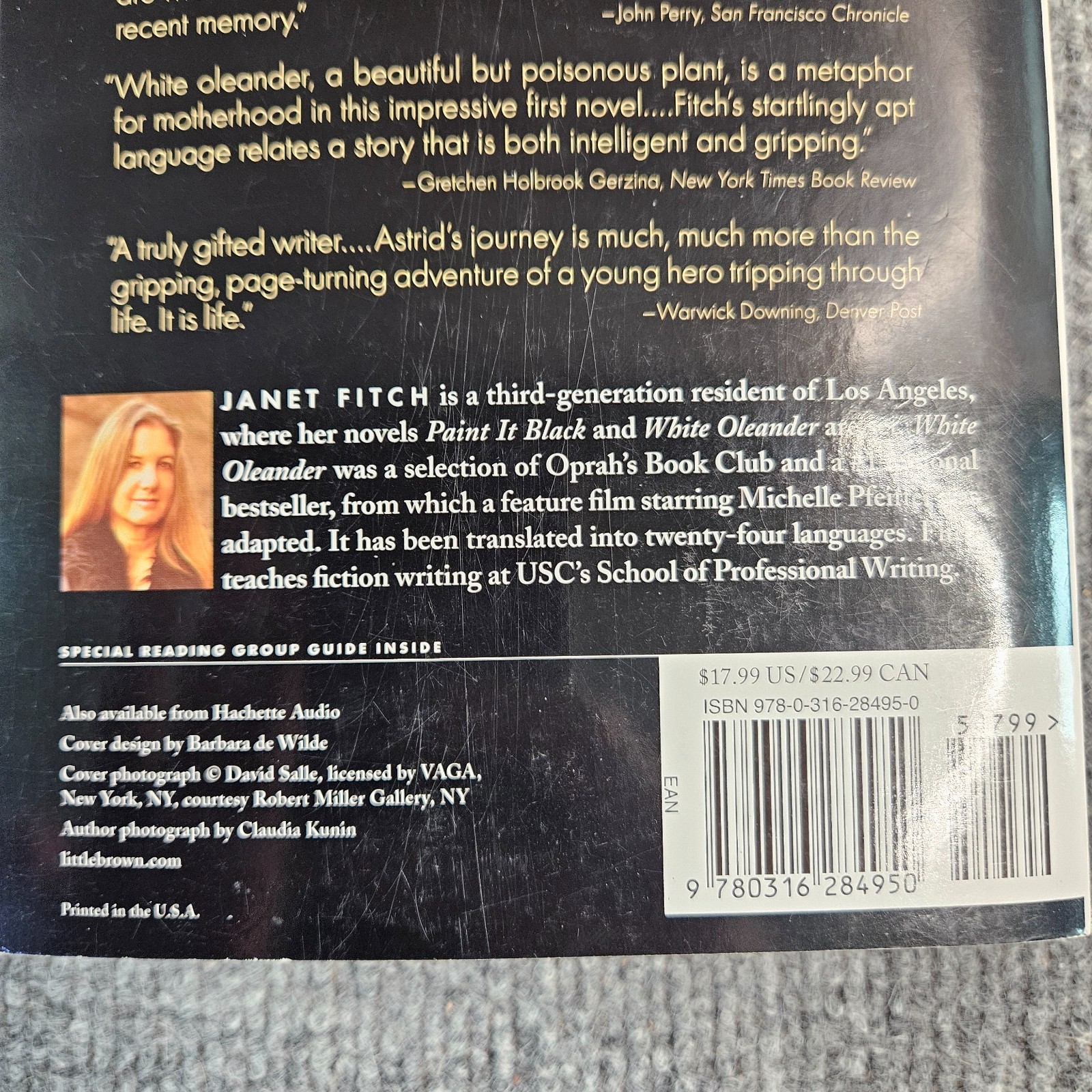 White Oleander Janet Fitch Paperback Back Bay Book Oprah Selection