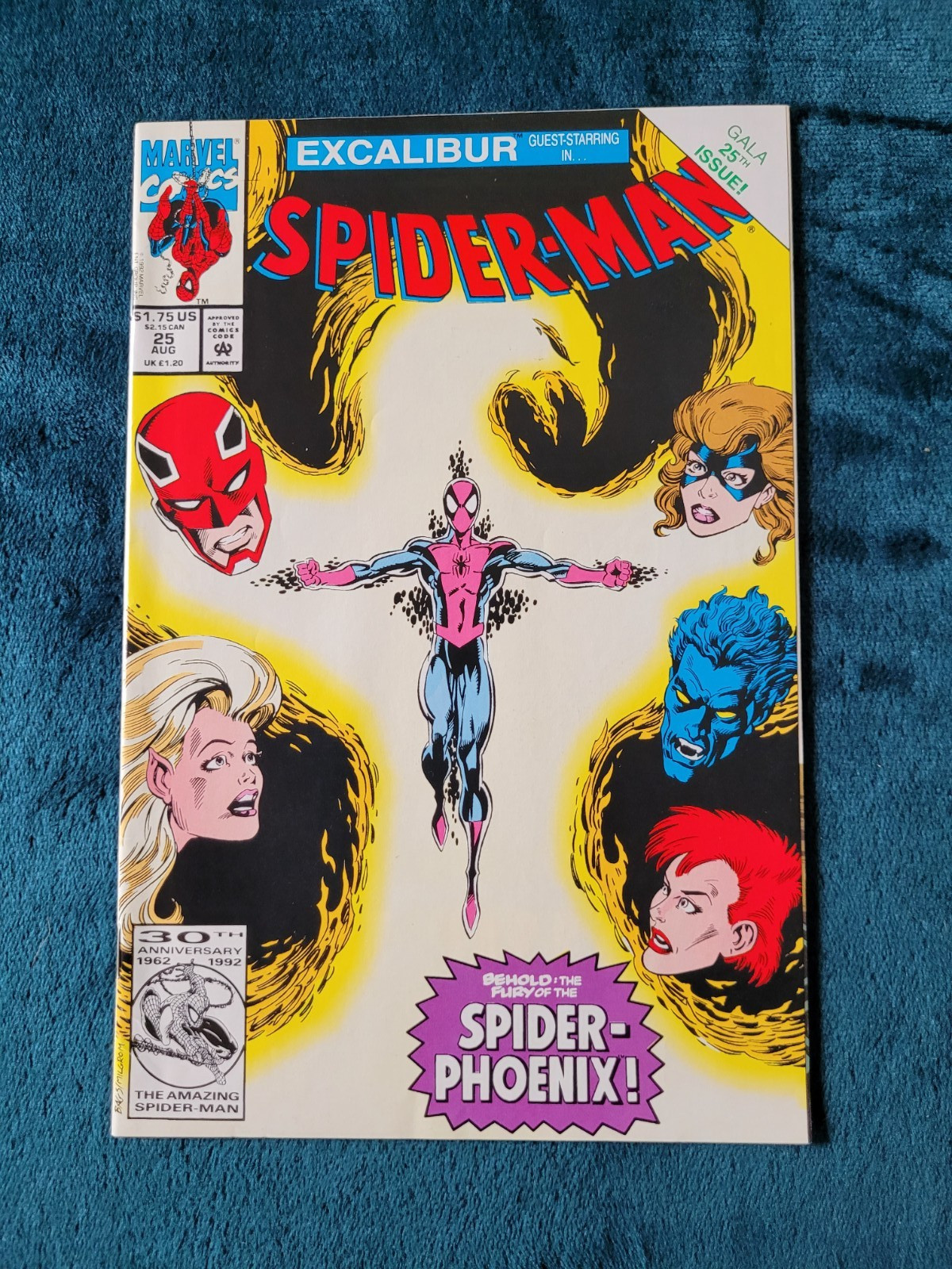 Spider-Man #25 (Aug’92) Near Mint guest starring Excalibur