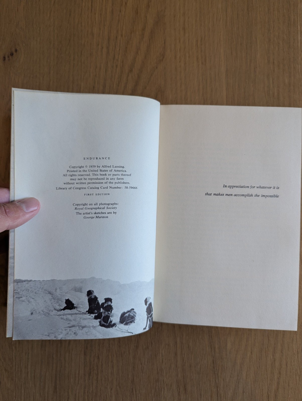 ENDURANCE by ALFRED LANSING – 1959 1st EDITION HARDCOVER w/ DUST JACKET