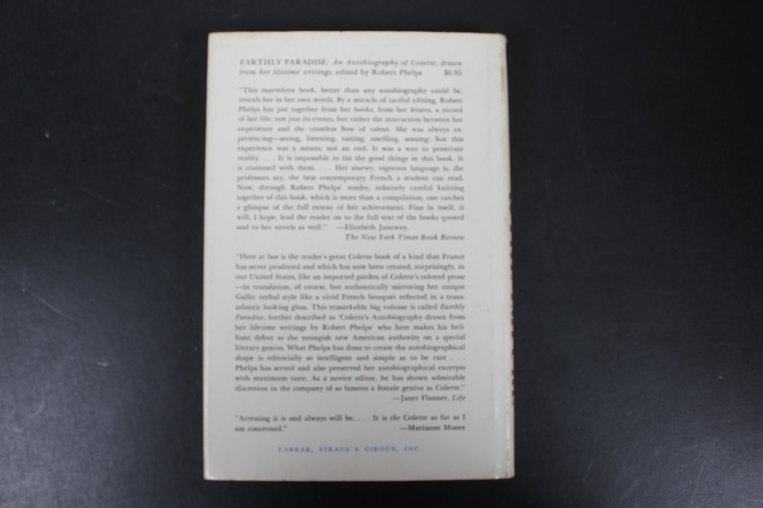 The Pure & The Impure Colette 1967 First Printing Farrar, Straus & Giroux