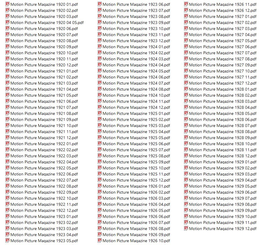 MOTION PICTURE MAGAZINE 1920S 118 Unique Issues PDF Format On USB Flash Drive