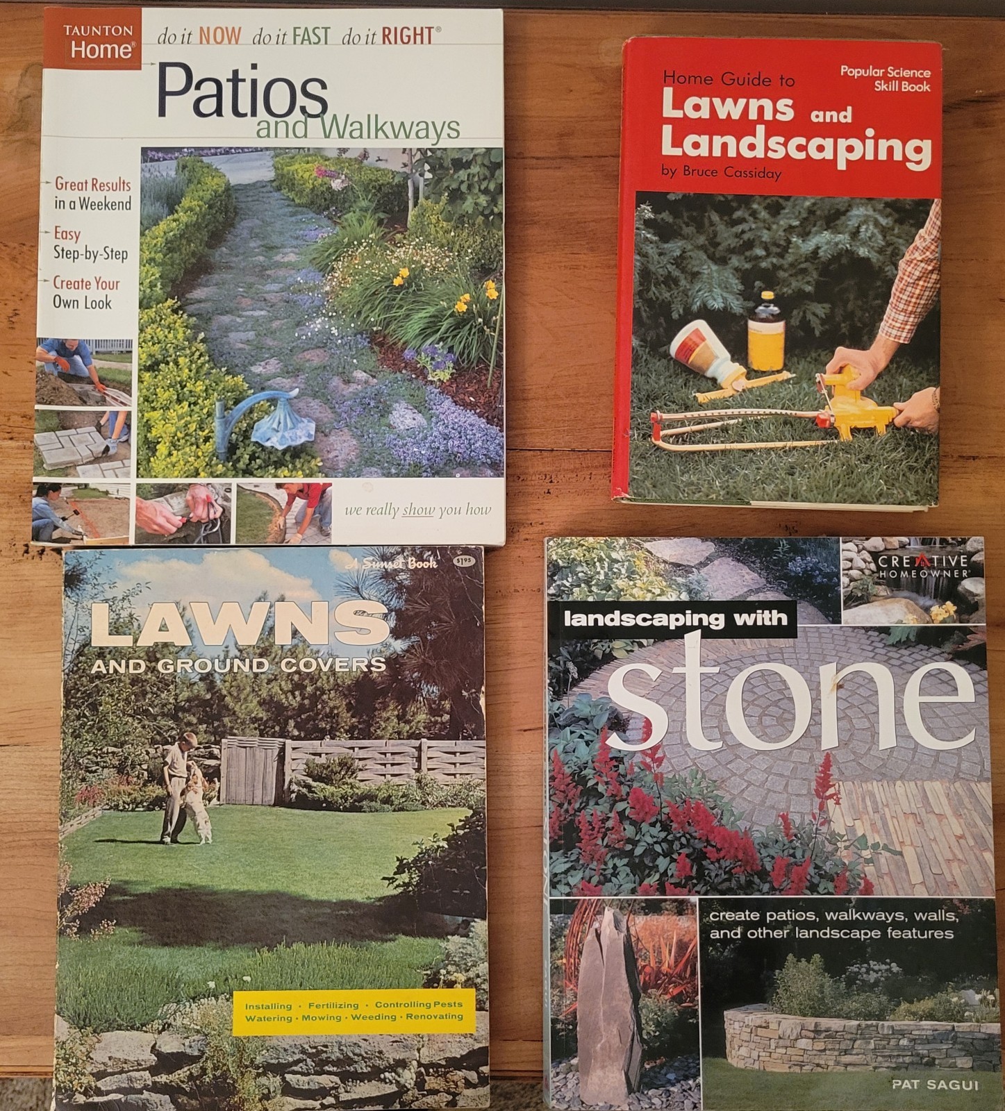 Lot of 4 Books – Lawns Landscape Stone Patios Walk Ways – DYI Do It Yourself