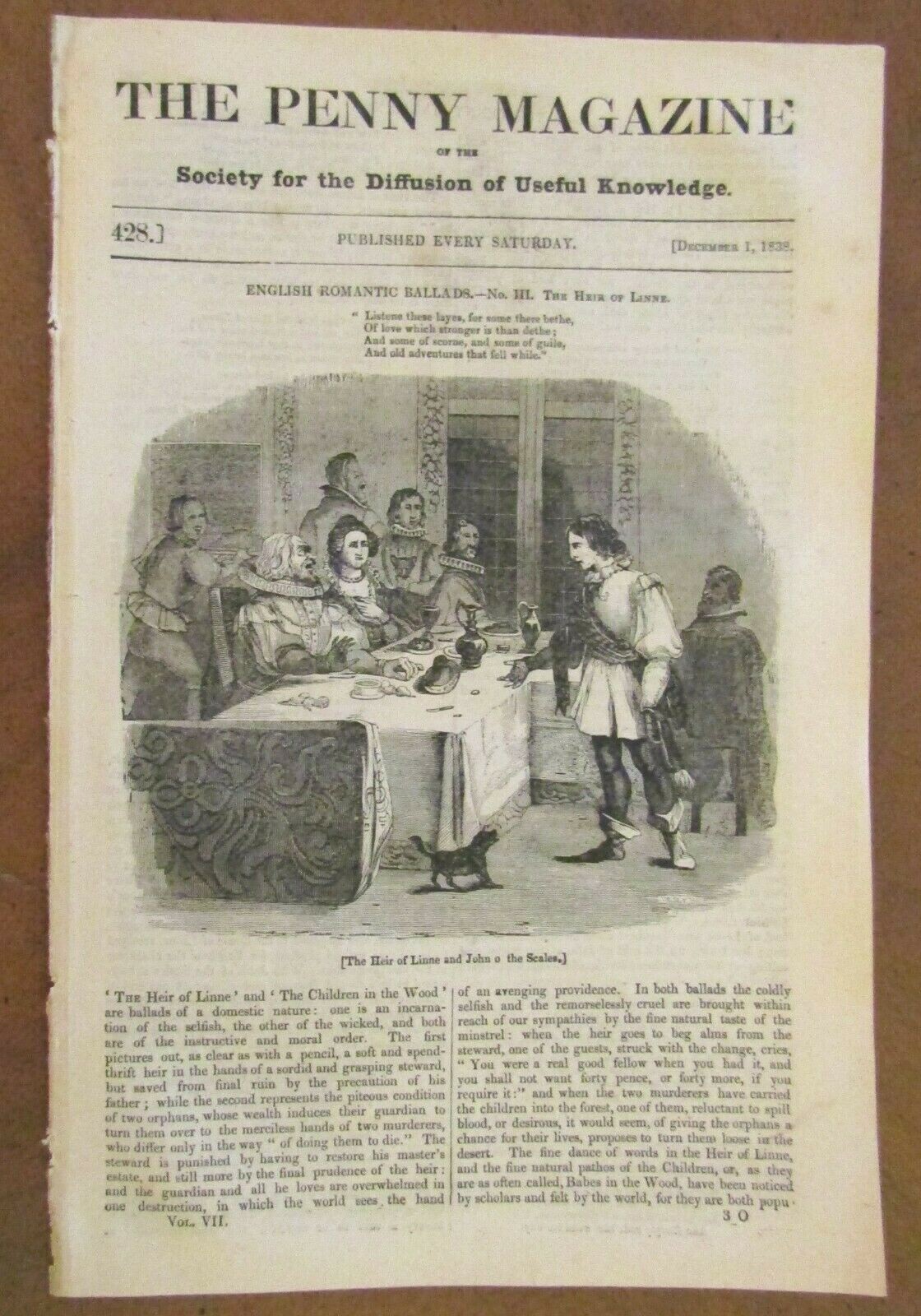 2 THE PENNY MAGAZINES 1838 No. 416 & 428 ROBIN HOOD BALLAD Cosmetics BOLOGNA