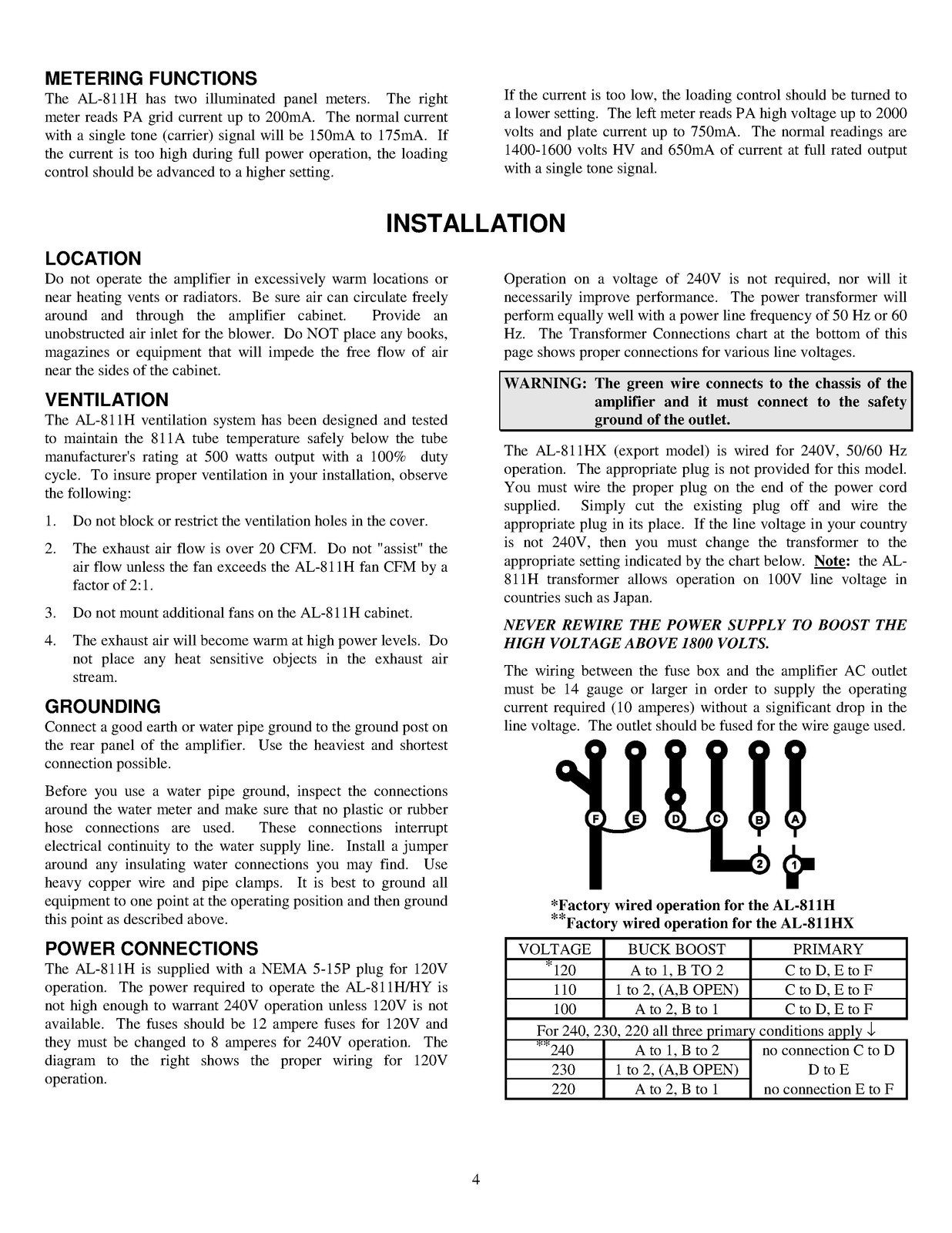 AMERITRON AL-811H HF Power Linear Amplifier Instruction Manual – WIRE BIND