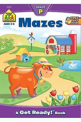 School Zone Mazes Workbook: 32 Pages, Preschool, Kindergarten, Maze Puzzles, Wid