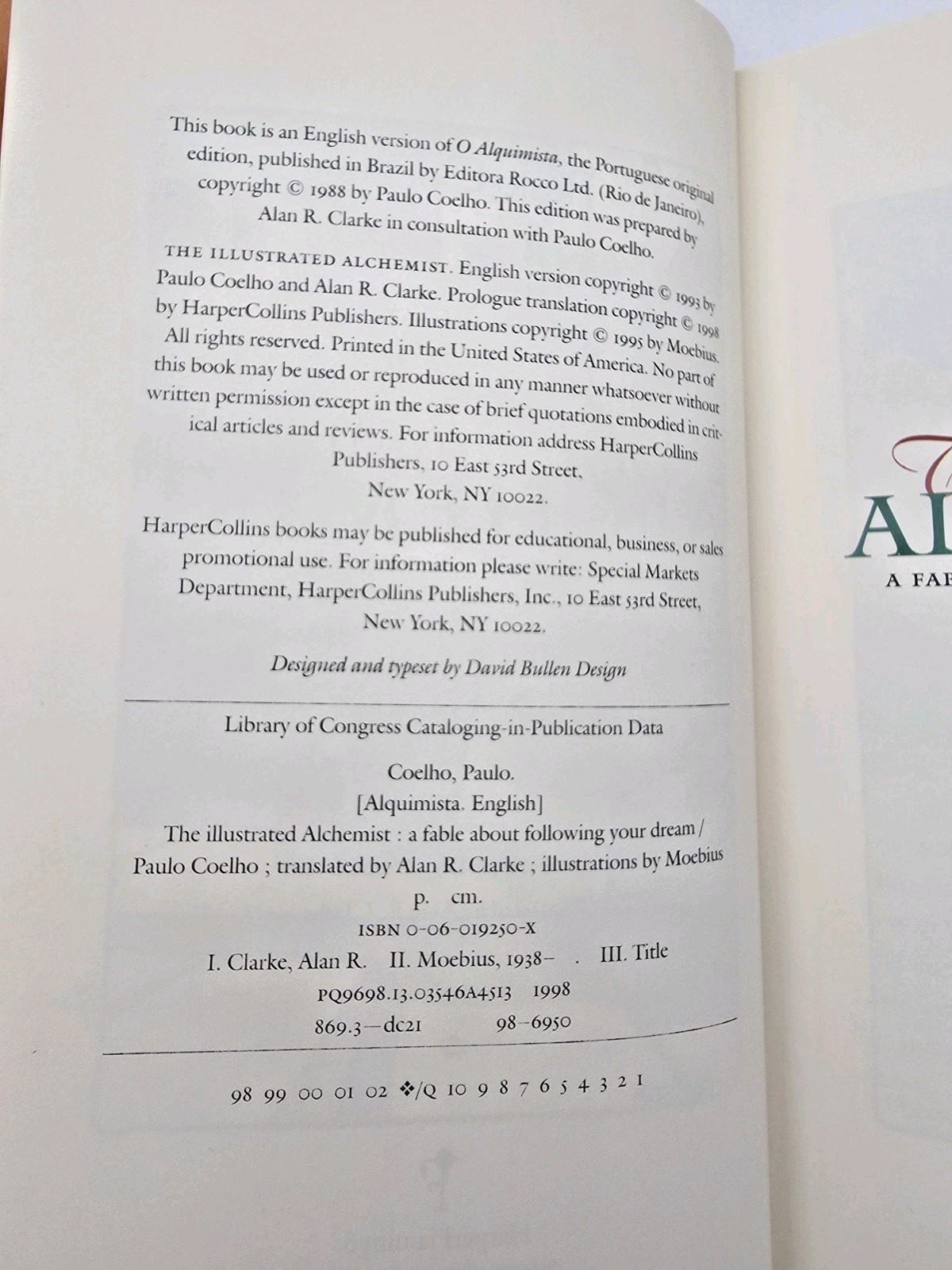 The Illustrated Alchemist by Paulo Coelho, 1st Edition, 1st Printing, HC DJ