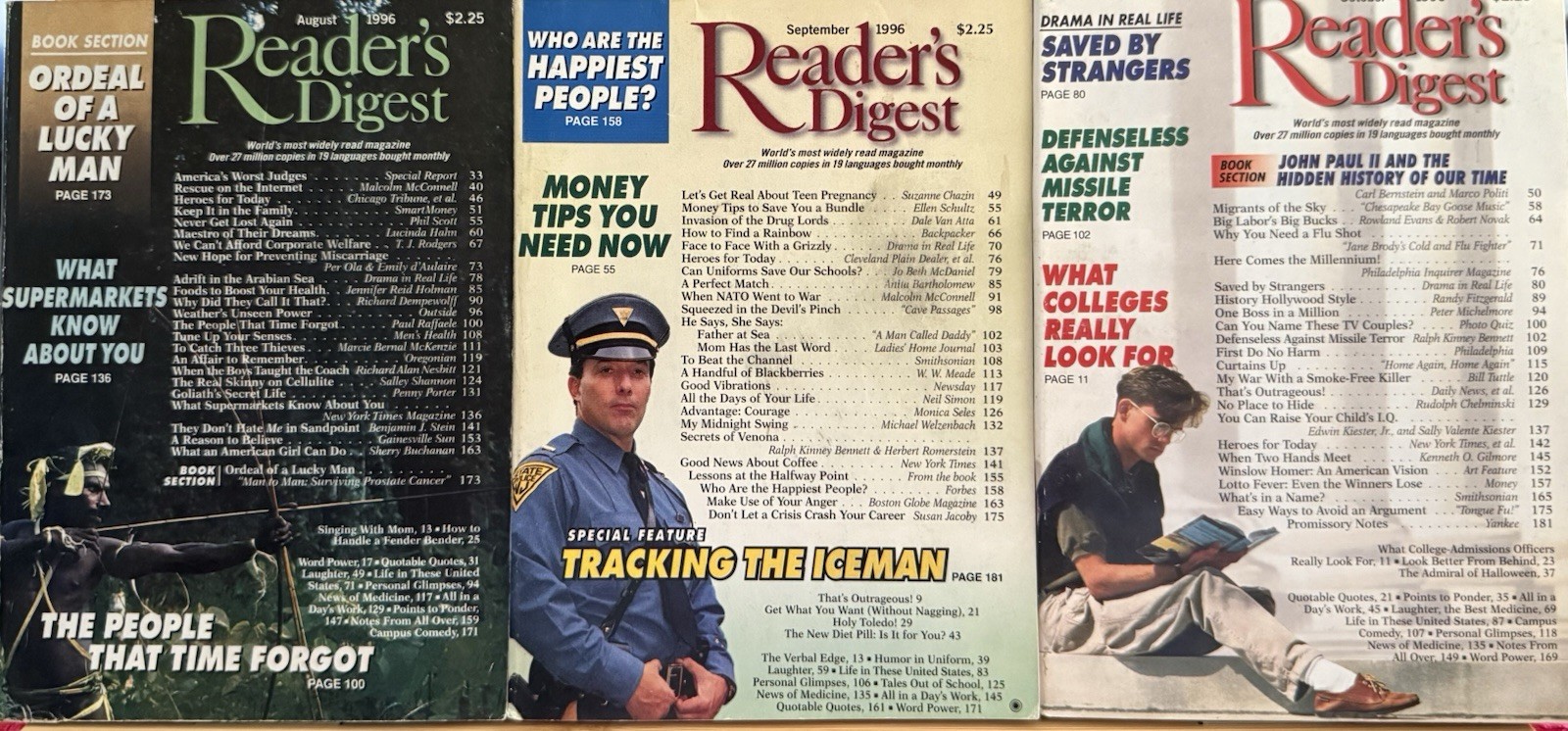 1996 August September October READER’S DIGEST MAGAZINE Still $2.95 Shipping