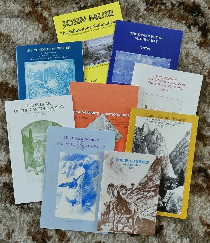 John Muir book medley–9 titles in one lot. Brand new.