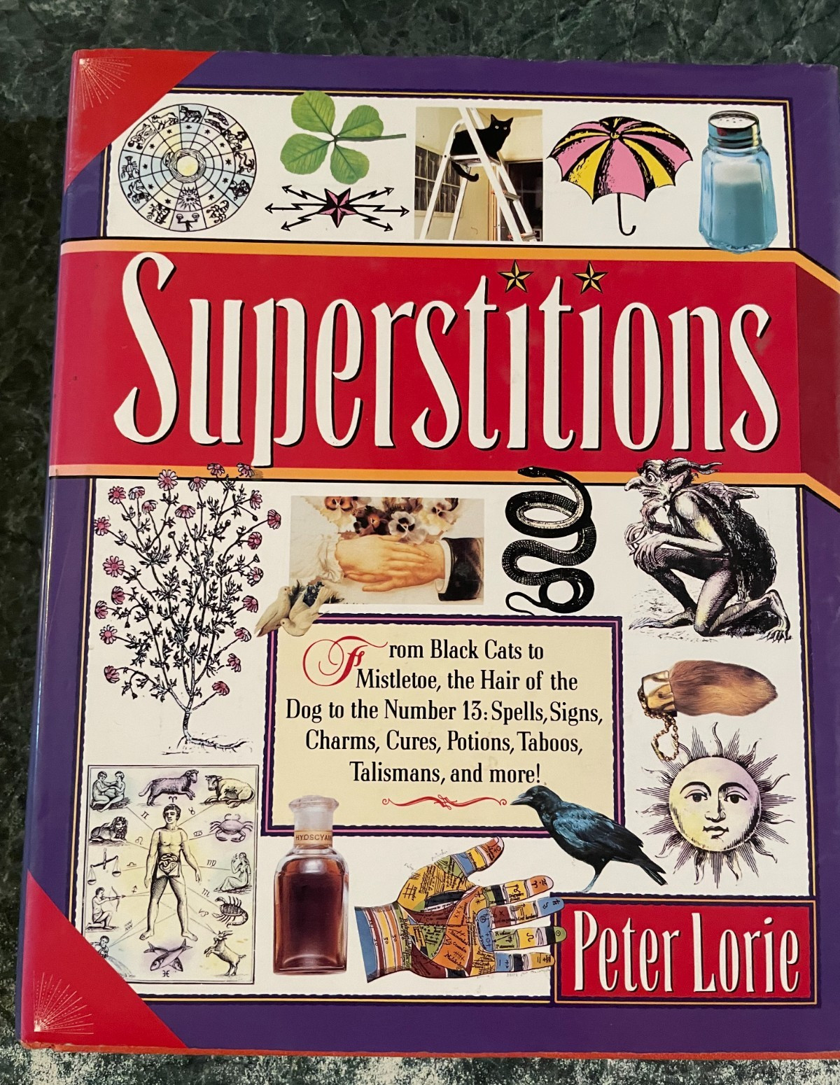 Superstitions by Peter Lorie, HBwDJ, 1992, 254 pages, nearly new condition