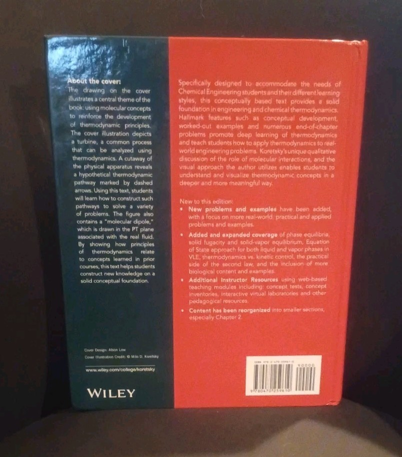 Engineering and Chemical Thermodynam- Hardcover, by Koretsky Milo D.