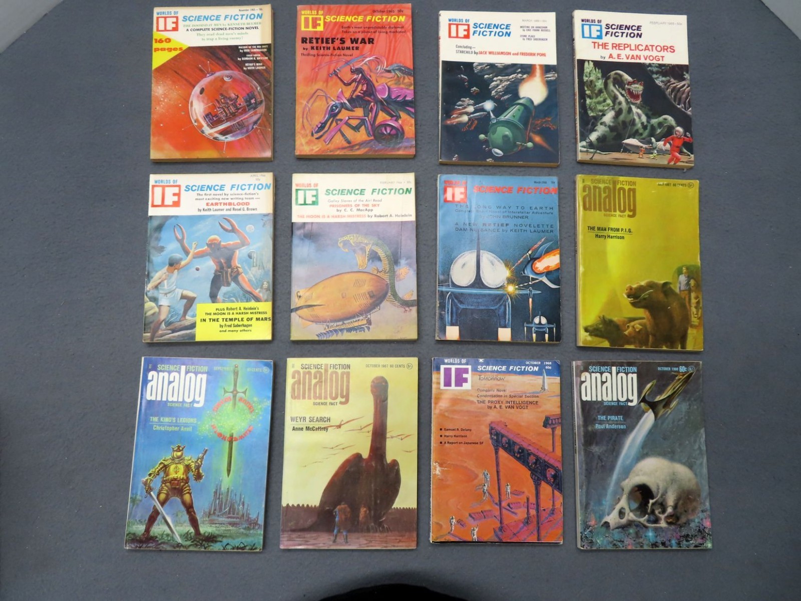 Lot of 38 Worlds of IF Science Fiction & Analog Magazines 1950s/60s