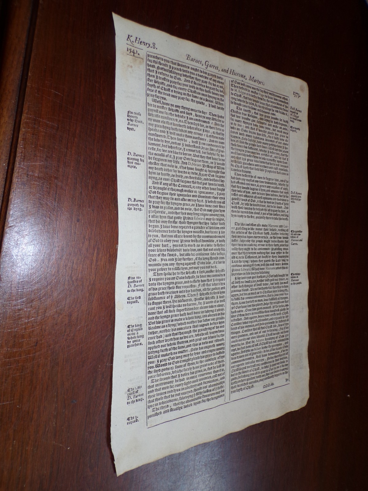 1570-Foxe’s Book Martyrs-2nd Ed-Famous Woodcut-Burning of Rob Barnes-T Garrett