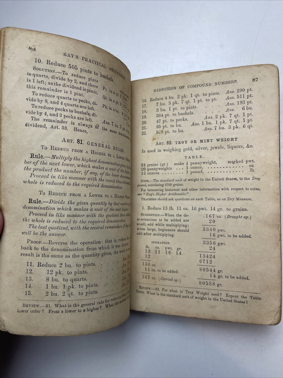 Ray’s Practical Arithmetic By Induction And Analysis Joseph Ray MD