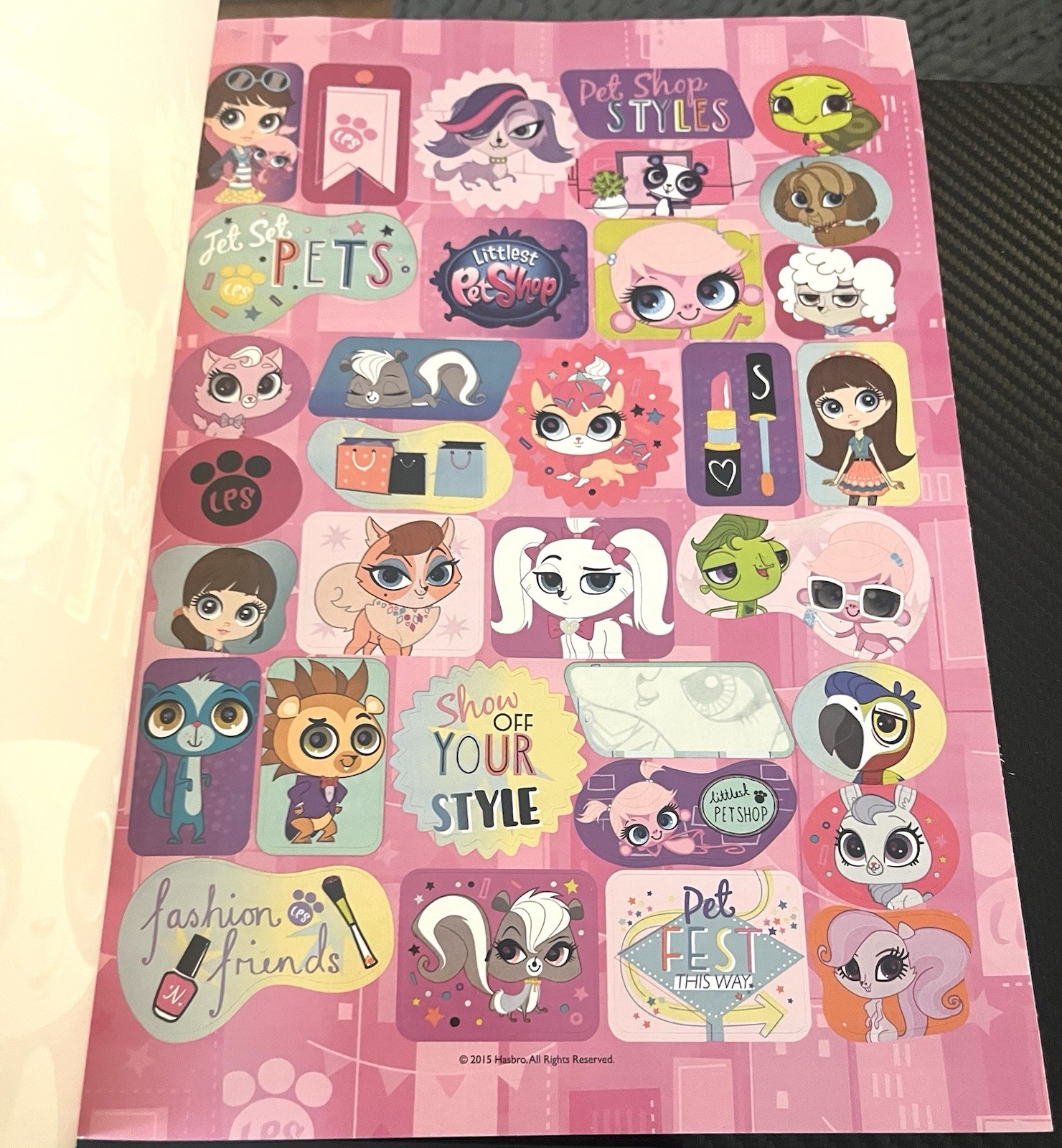 2015 Littlest Pet Shop Styles Coloring & Activity Book + Stickers 288 Pages New