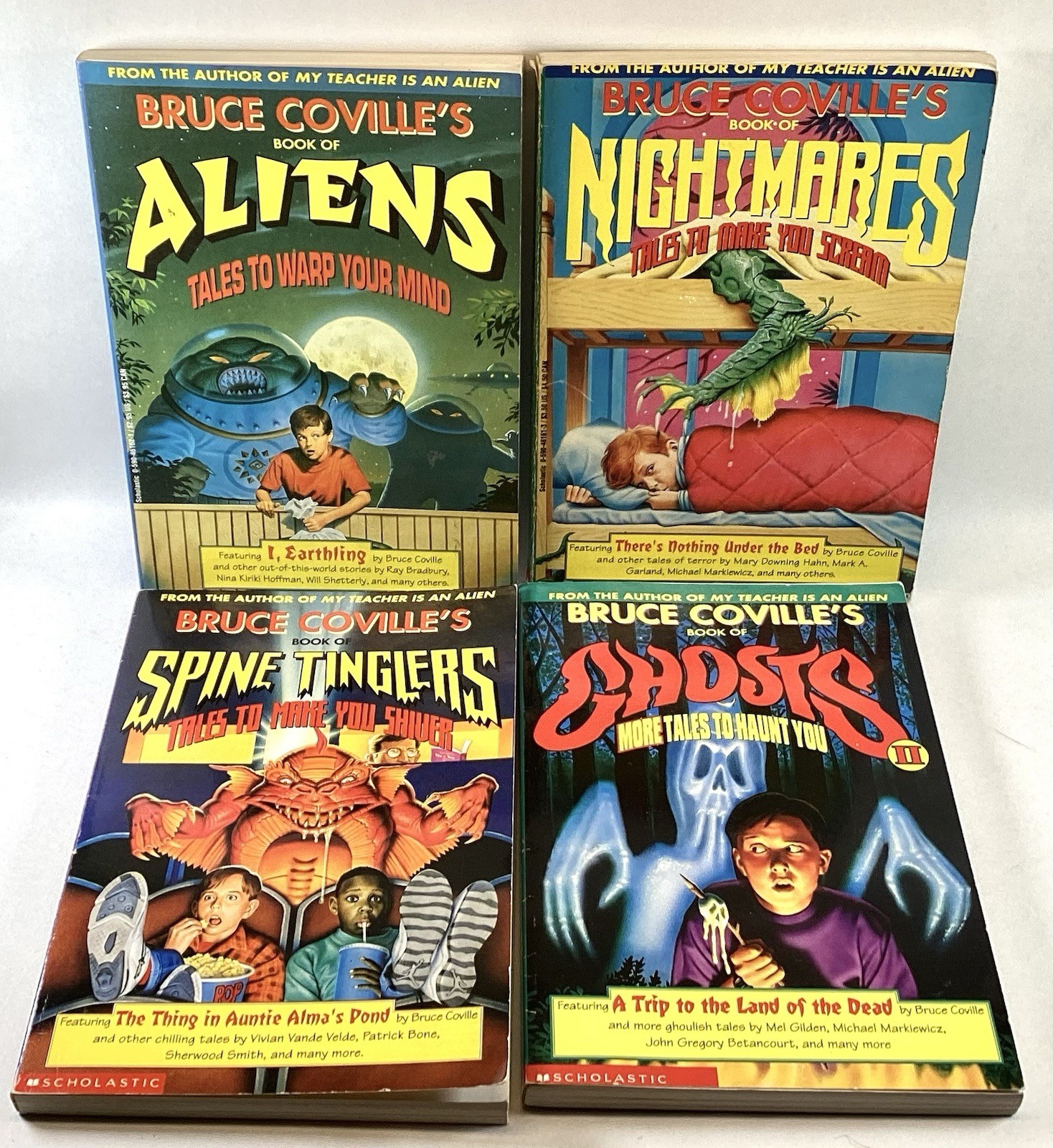 Lot Of 4 Horror PB Books Bruce Coville Aliens Nightmares Spine Tinglers And