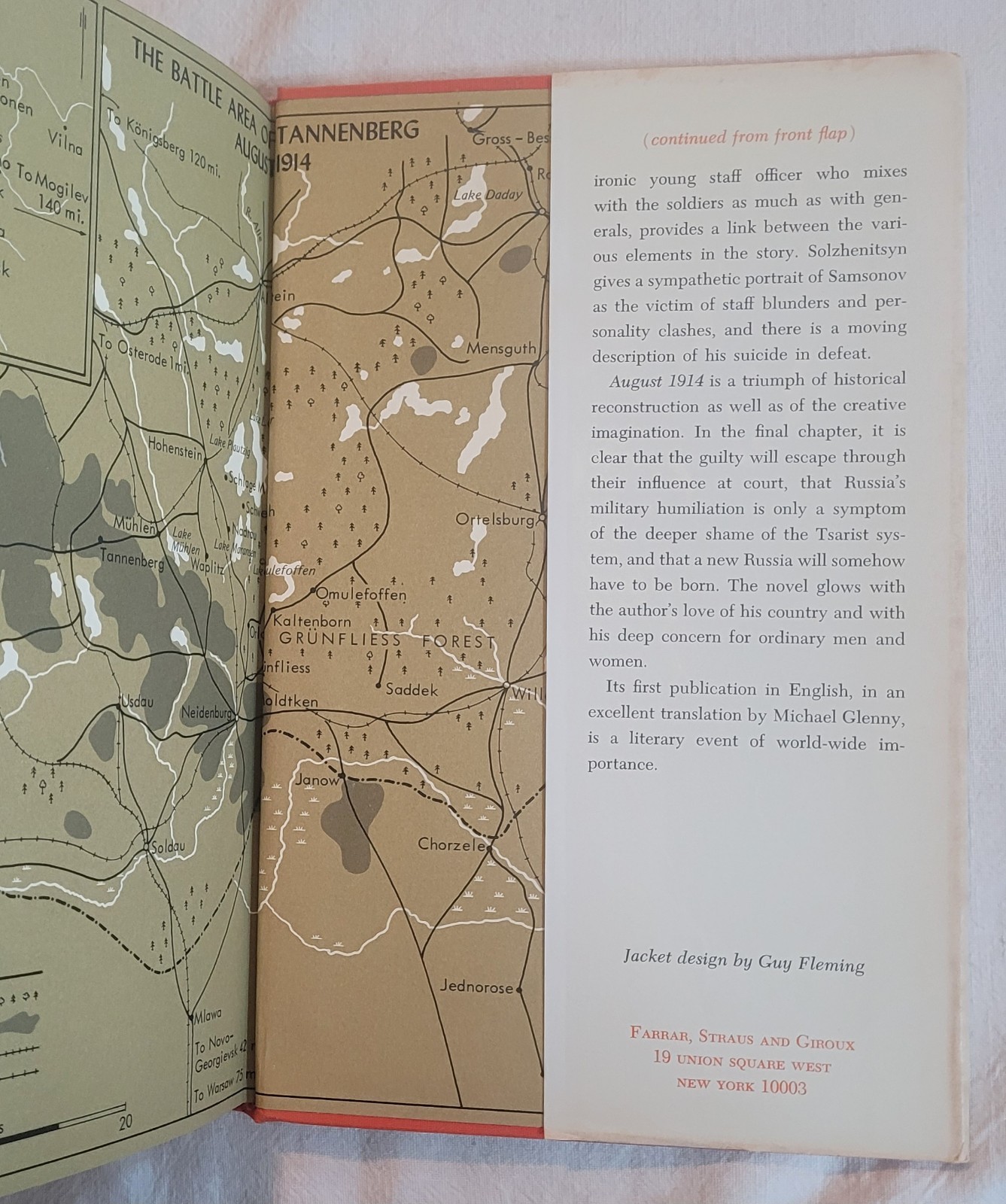 AUGUST 1914 Alexander Solzhenitsyn 1972 Ed. Hardcover Dust Jacket FARRAR STRAUS