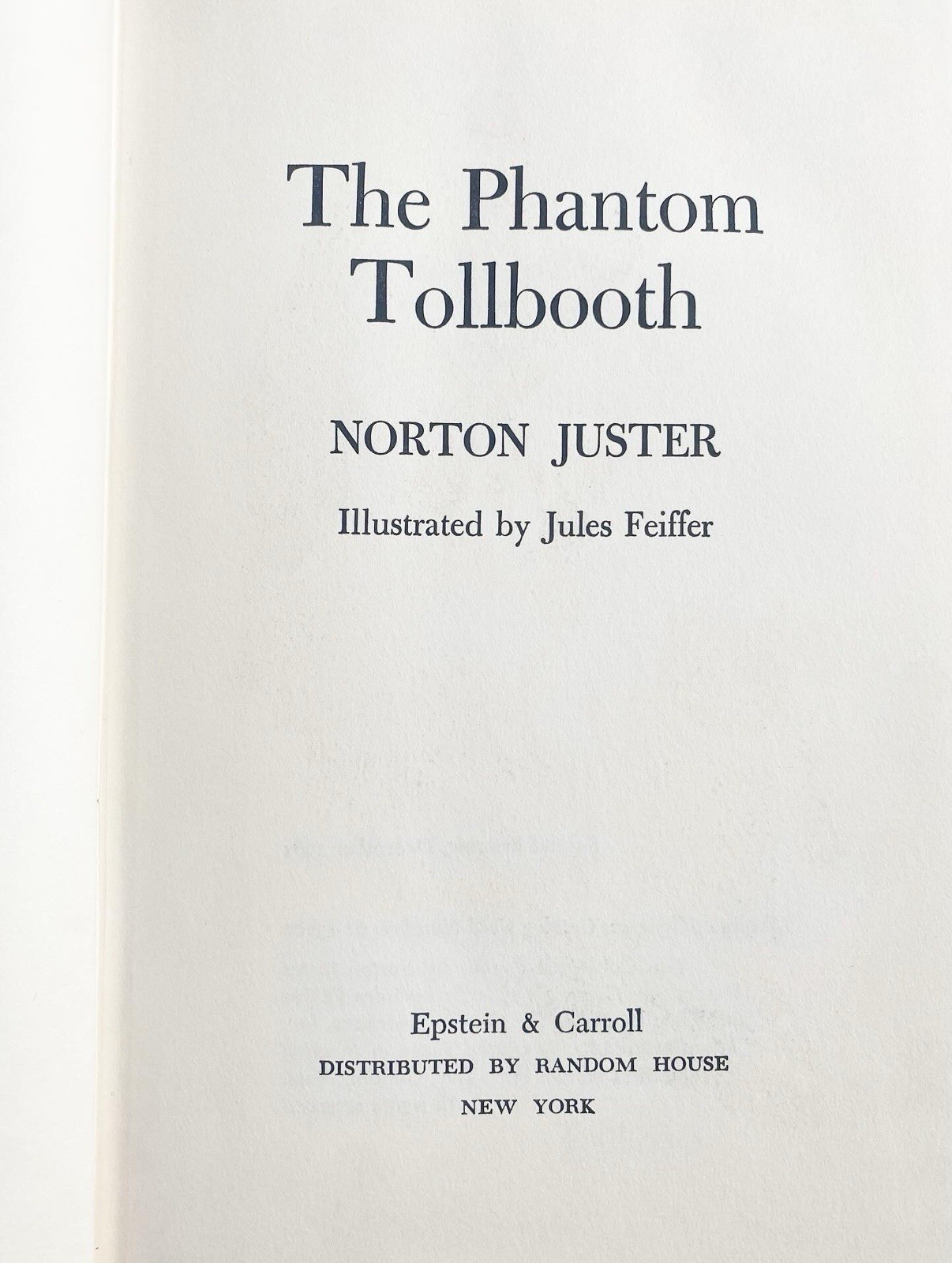 The Phantom Tollbooth by Norton Juster 1st/2nd FE