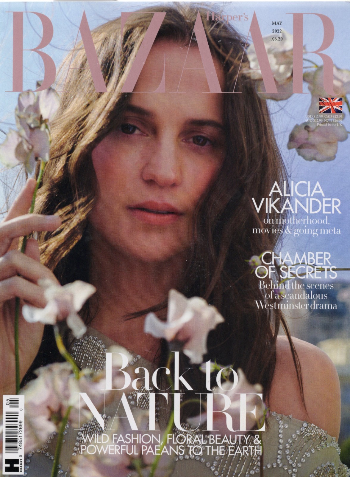 Harper’s Bazaar UK May 2022 Alicia Vikander Westminster Drama Back to Nature NM