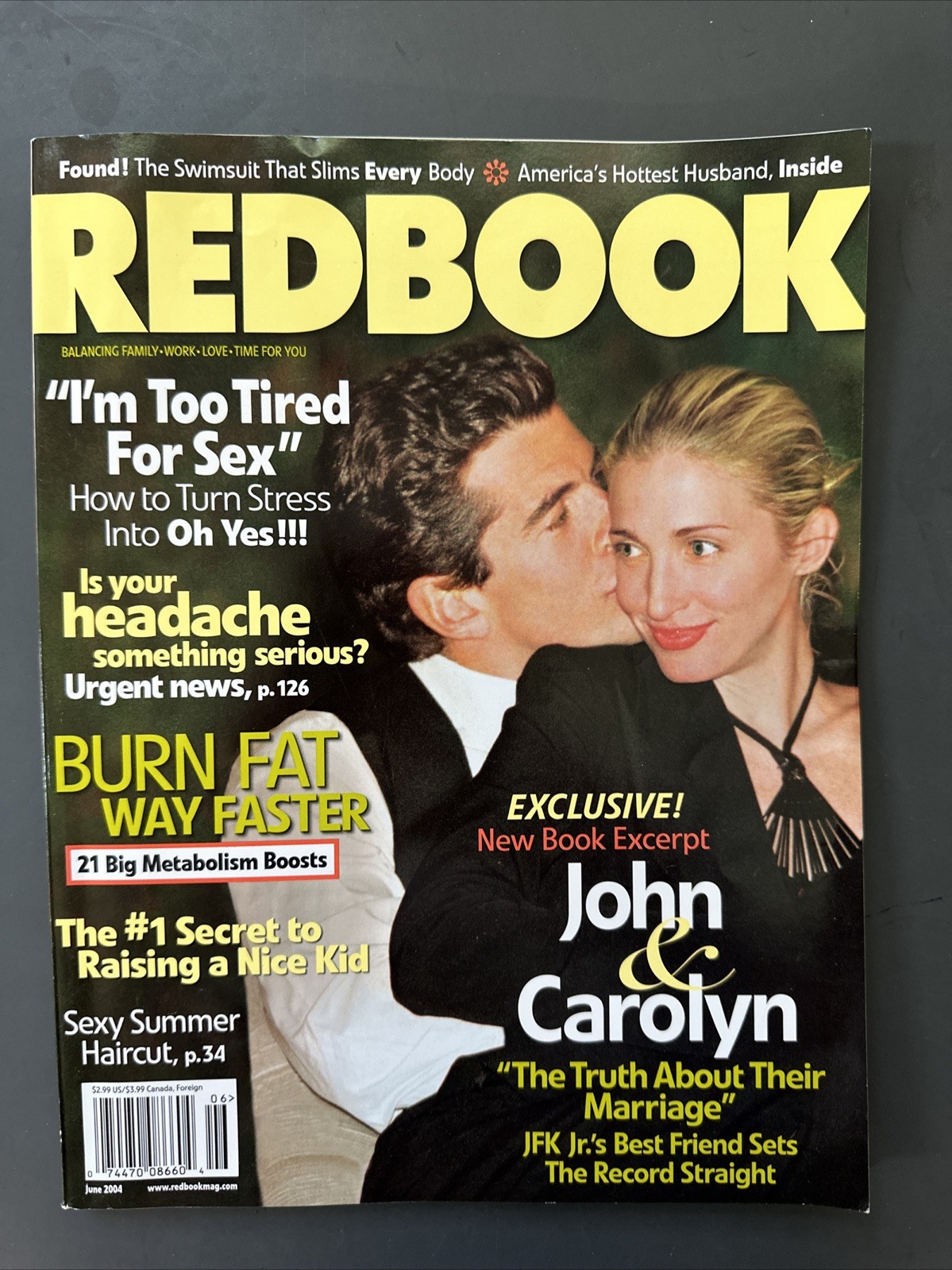 Redbook June 2004 John F Kennedy Jr Carolyn Kennedy Cover RARE 061919DBE