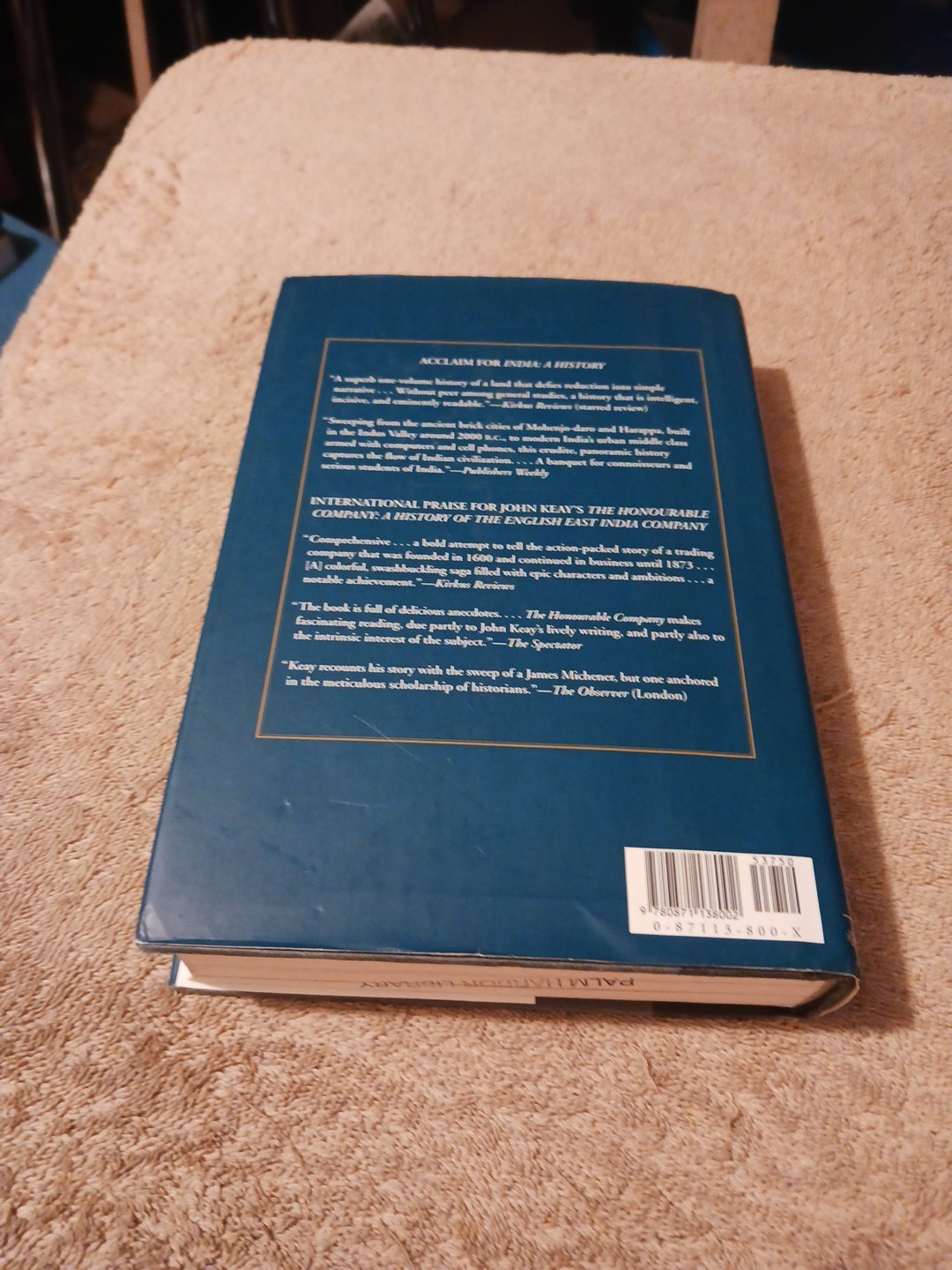 India: A History – John Keay – 2000 Hardcover – Atlantic Monthly Press – Maps &