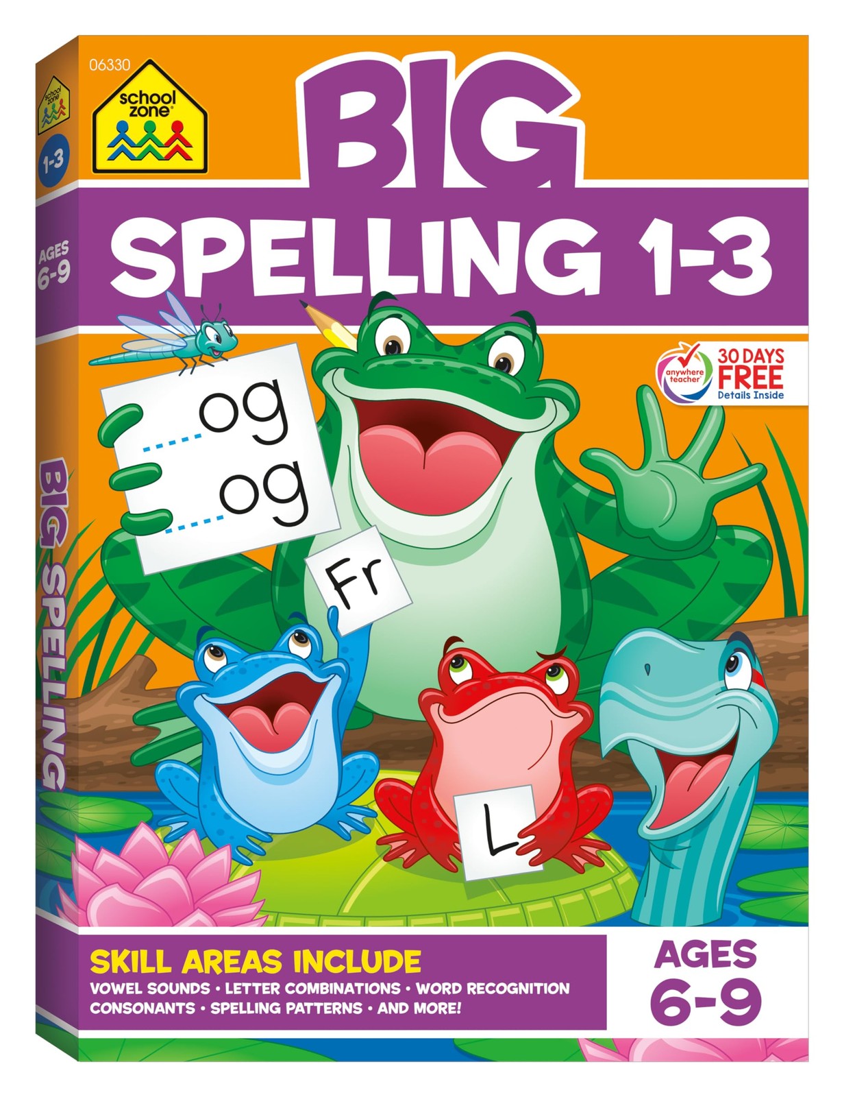 School Zone Big Spelling Grades 1-3 Workbook: 320 Pages, 1st Grade, 2nd Grad…