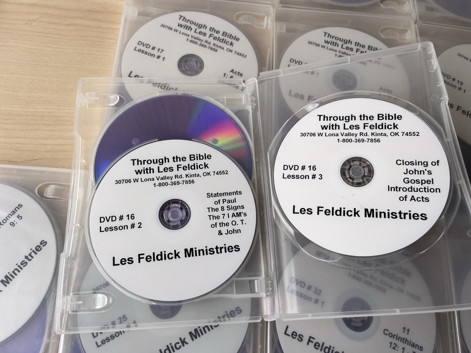 Les Feldick Through Bible 31 DVD Sets 31 Spiral Books + 4 Bonus DVDs Lot *READ