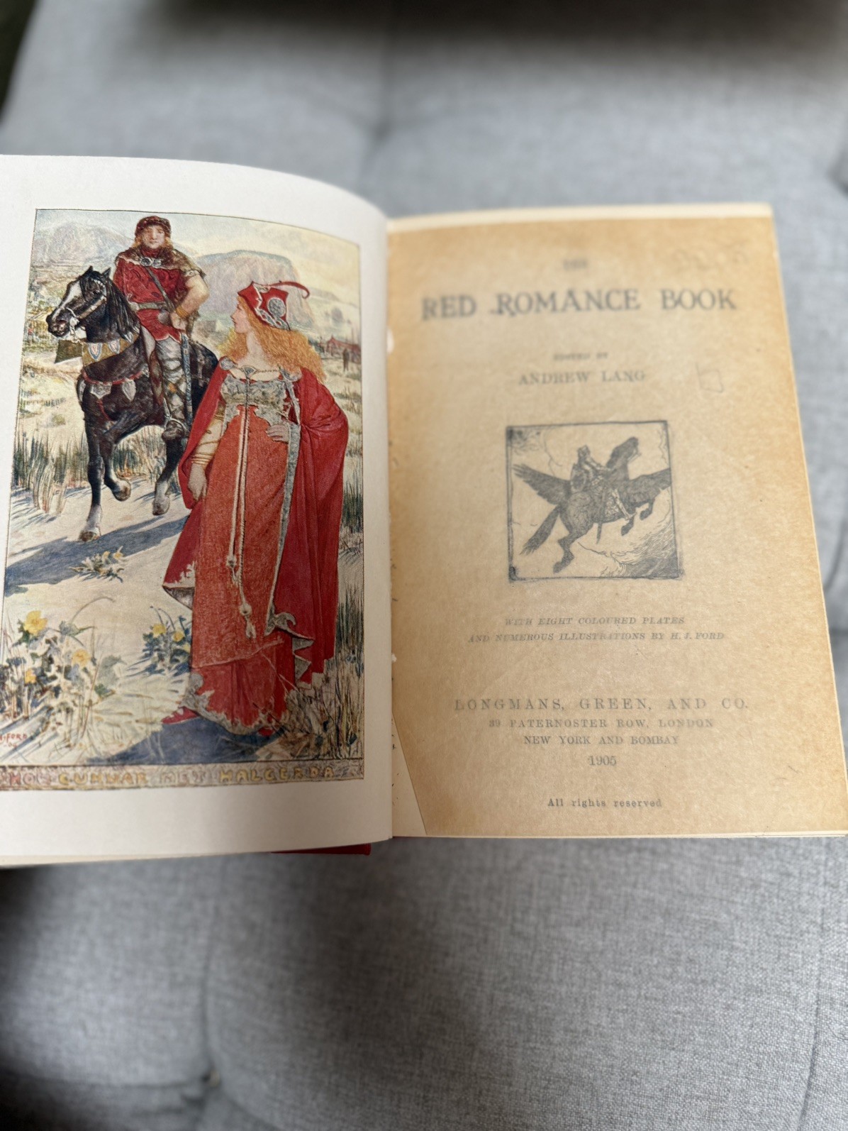 1905/09/11-Lot 3 Andrew Lang,The Red Book of Romance/Heroes/All Sorts of Stories