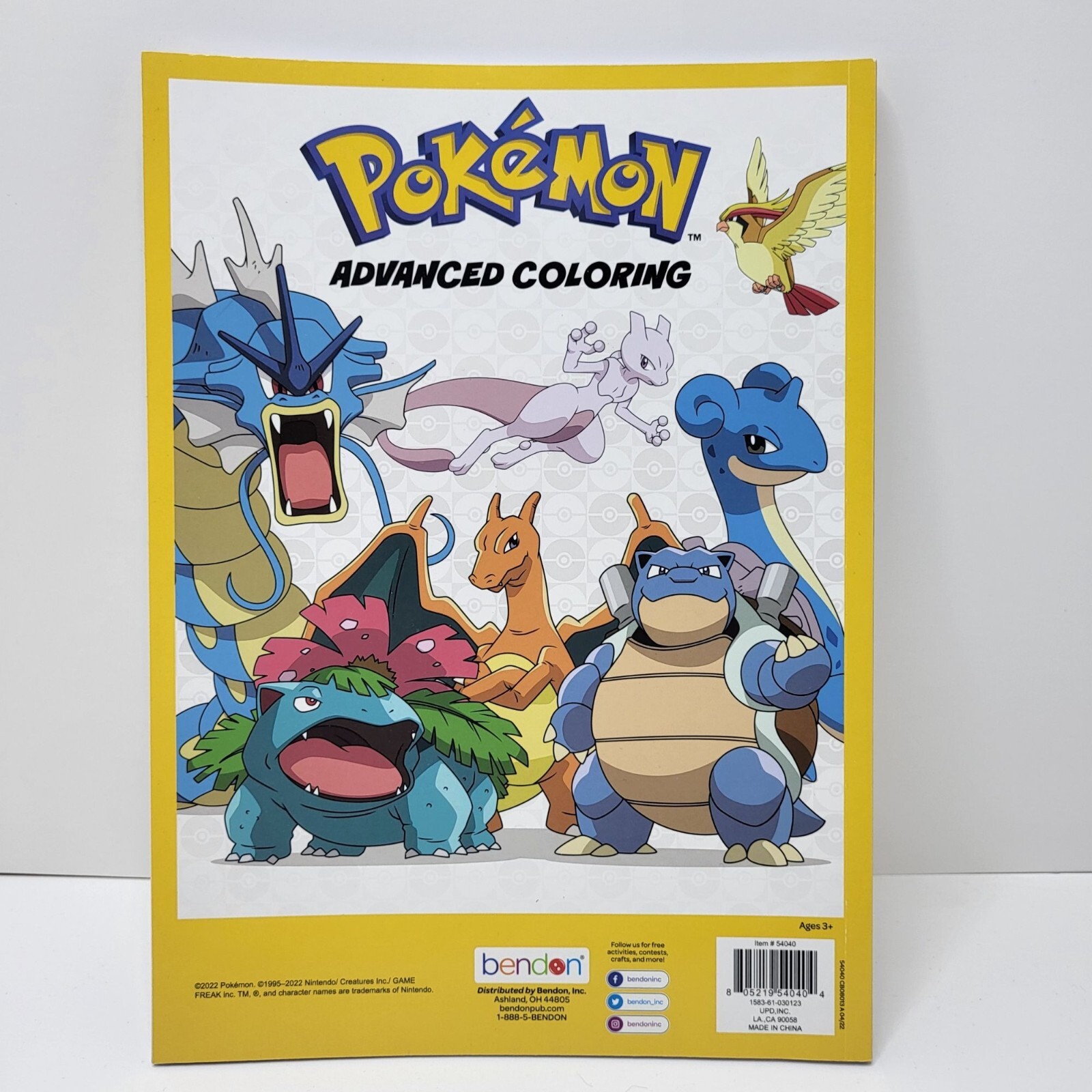 Bendon Pokemon Advanced Coloring Book Uncolored 40 Pages Tear & Share Adult Kids