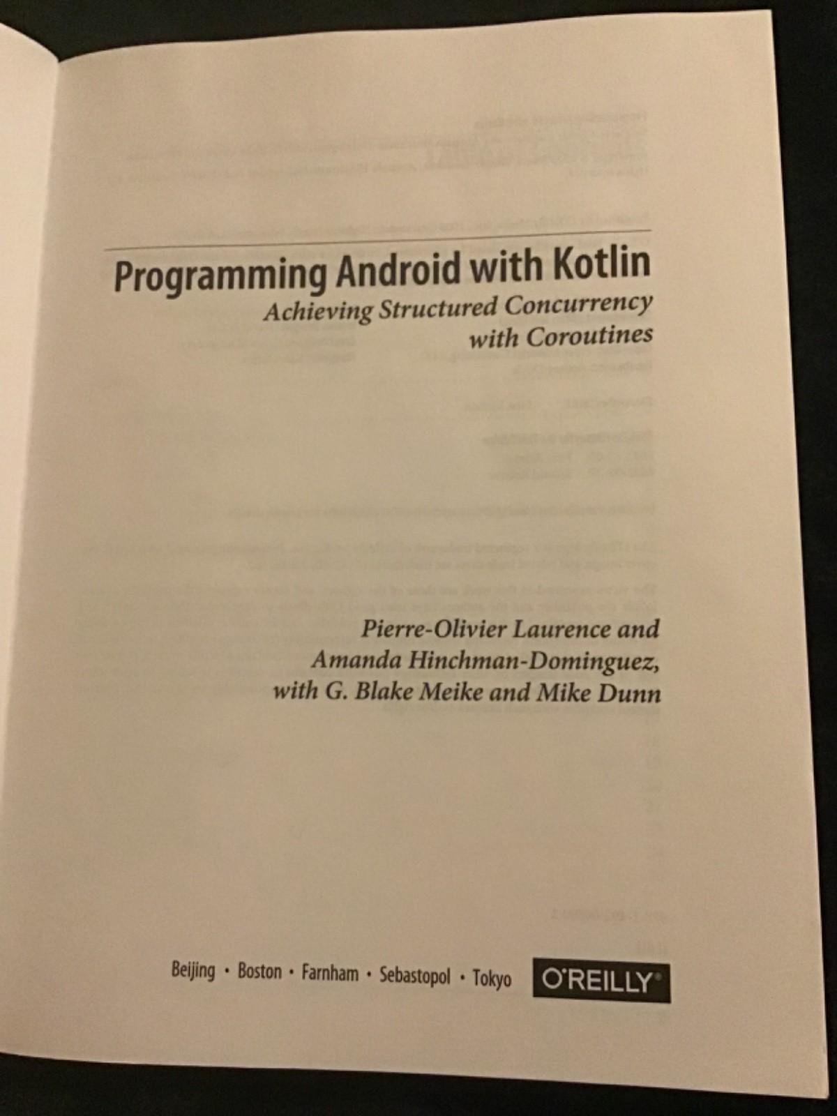 Programming Android withKotlin -VERY GOOD-Paperback-2021-First Edition-336 pages
