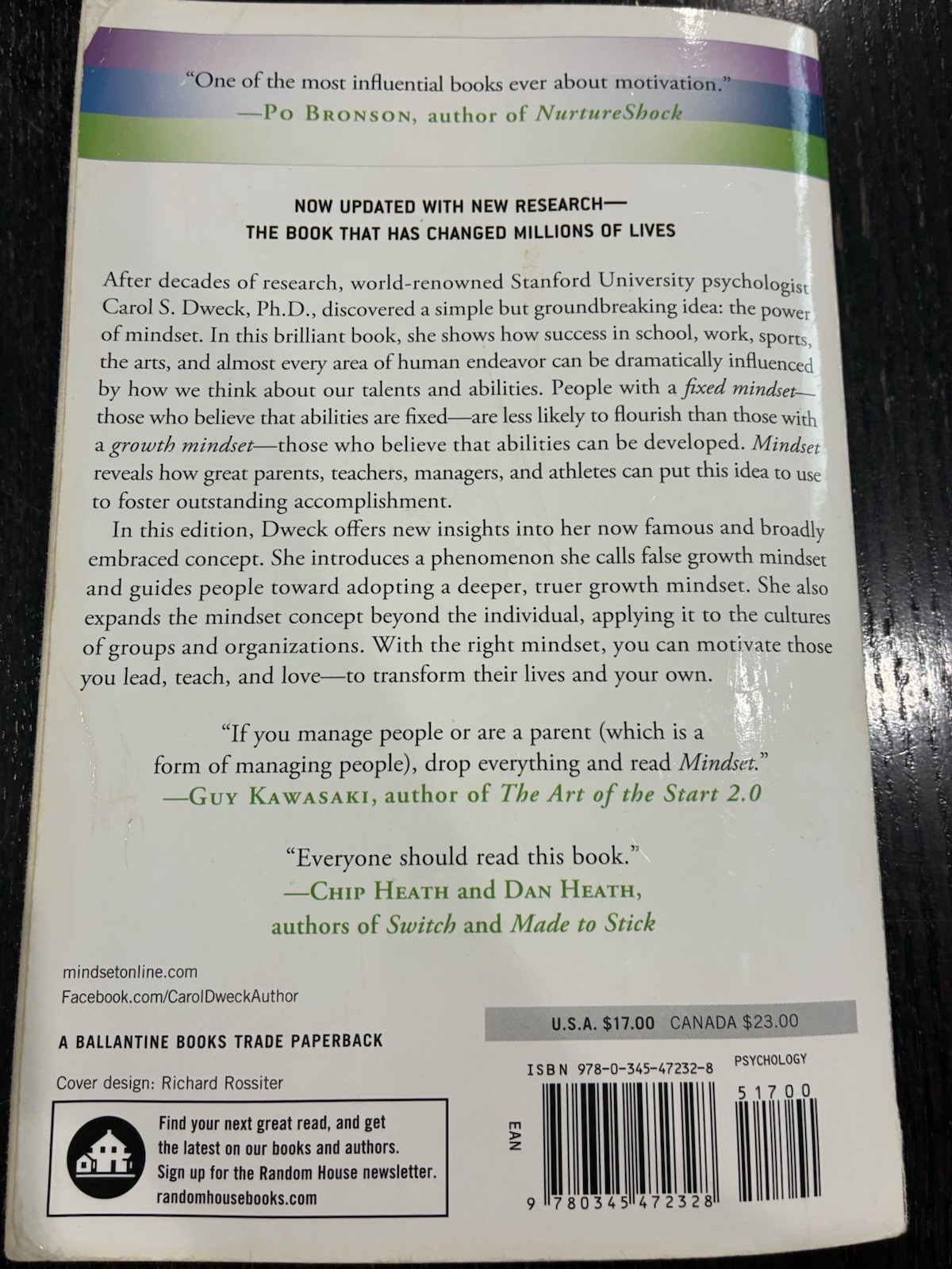 Mindset : The New Psychology of Success by Carol S. Dweck (2006, Hardcover)
