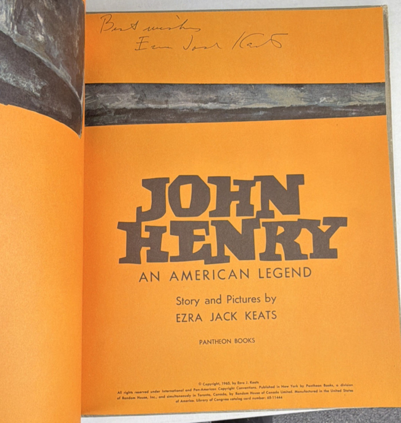 Ezra Jack Keats John Henry Pantheon Books 1965 Cloth Illustrated Signed