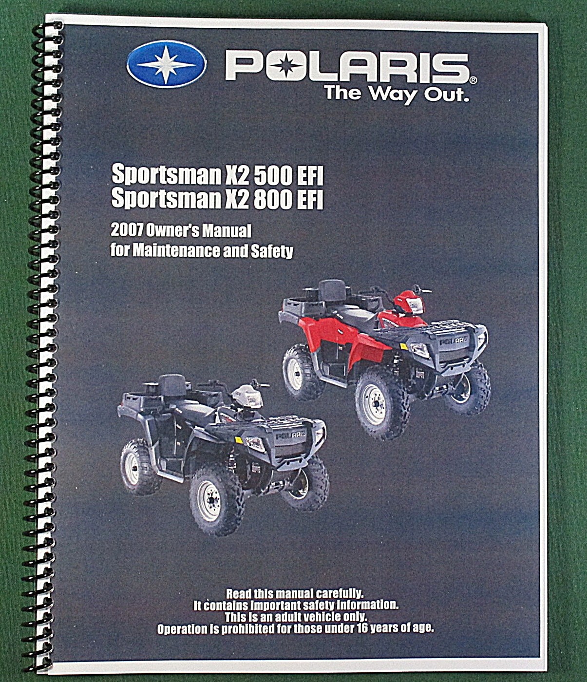 2007 Polaris Sportsman X2 500 EFI ATV Owner’s Manual: 161 Pages & Clear Covers