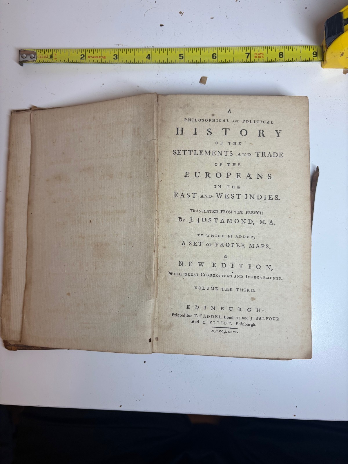 1776 4-Volume set (with maps) of european trade in the East and West Indies