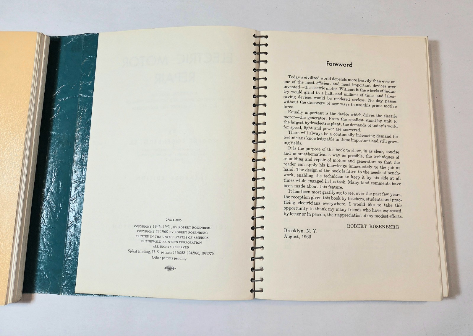 Electric Motor Repair Robert Rosenberg 1960 Double Book Set Fine Mint Condition